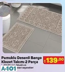 PAMUKLU DESENLİ BANYO KLOZET TAKIMI